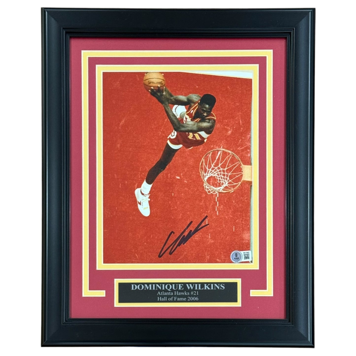 Dominique Wilkins Autographed Atlanta Hawks Deluxe Framed 8x10 Photo - Beckett