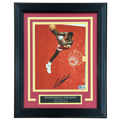Dominique Wilkins Autographed Atlanta Hawks Deluxe Framed 8x10 Photo - Beckett