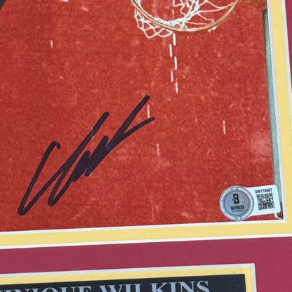 Dominique Wilkins Autographed Atlanta Hawks Deluxe Framed 8x10 Photo - Beckett
