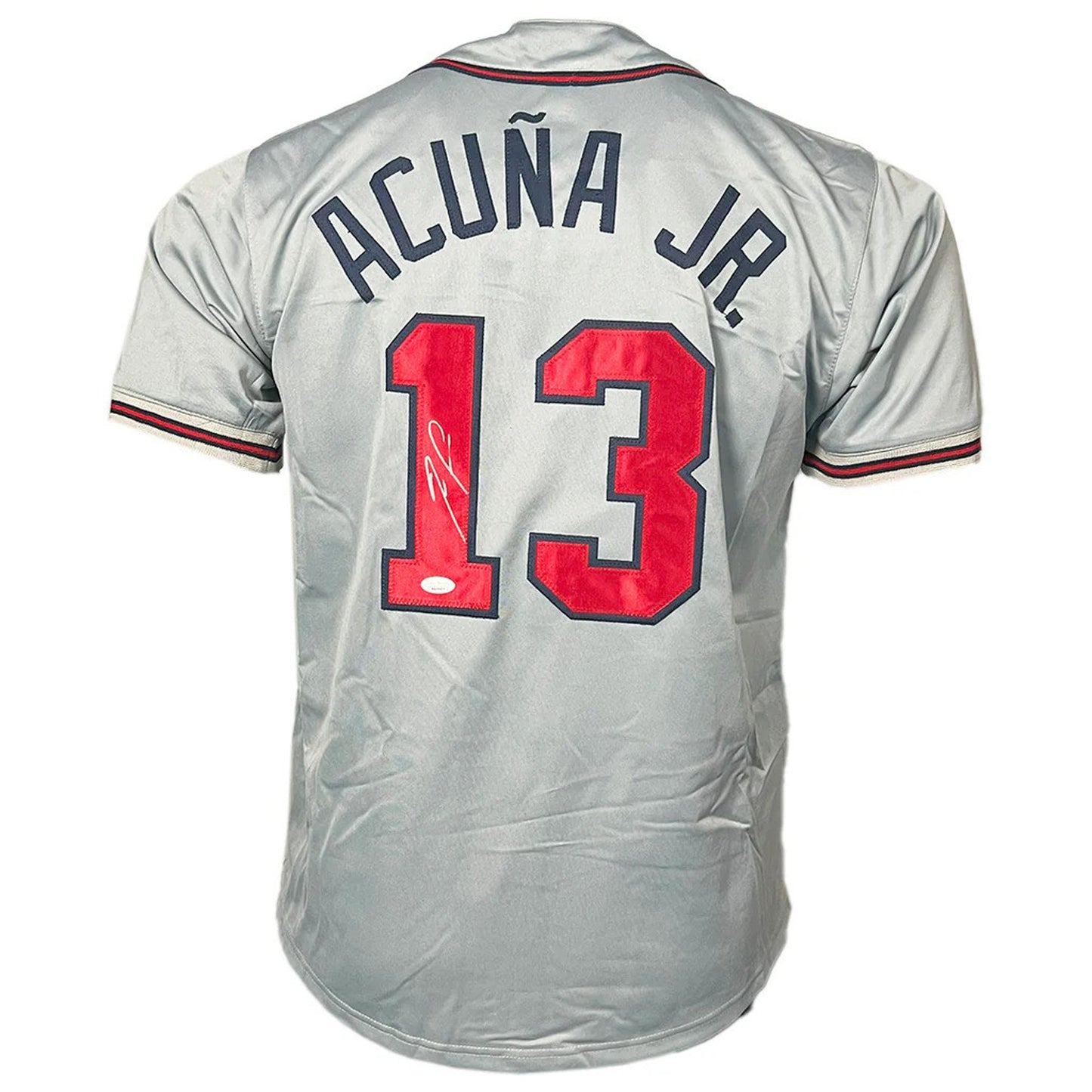Ronald Acuna Jr. Autographed Atlanta Braves (Grey #13) Custom Jersey - JSA