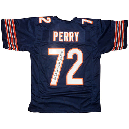 WILLIAM "THE FRIDGE" PERRY Signed Chicago (Navy Blue #72) Custom Jersey - Beckett