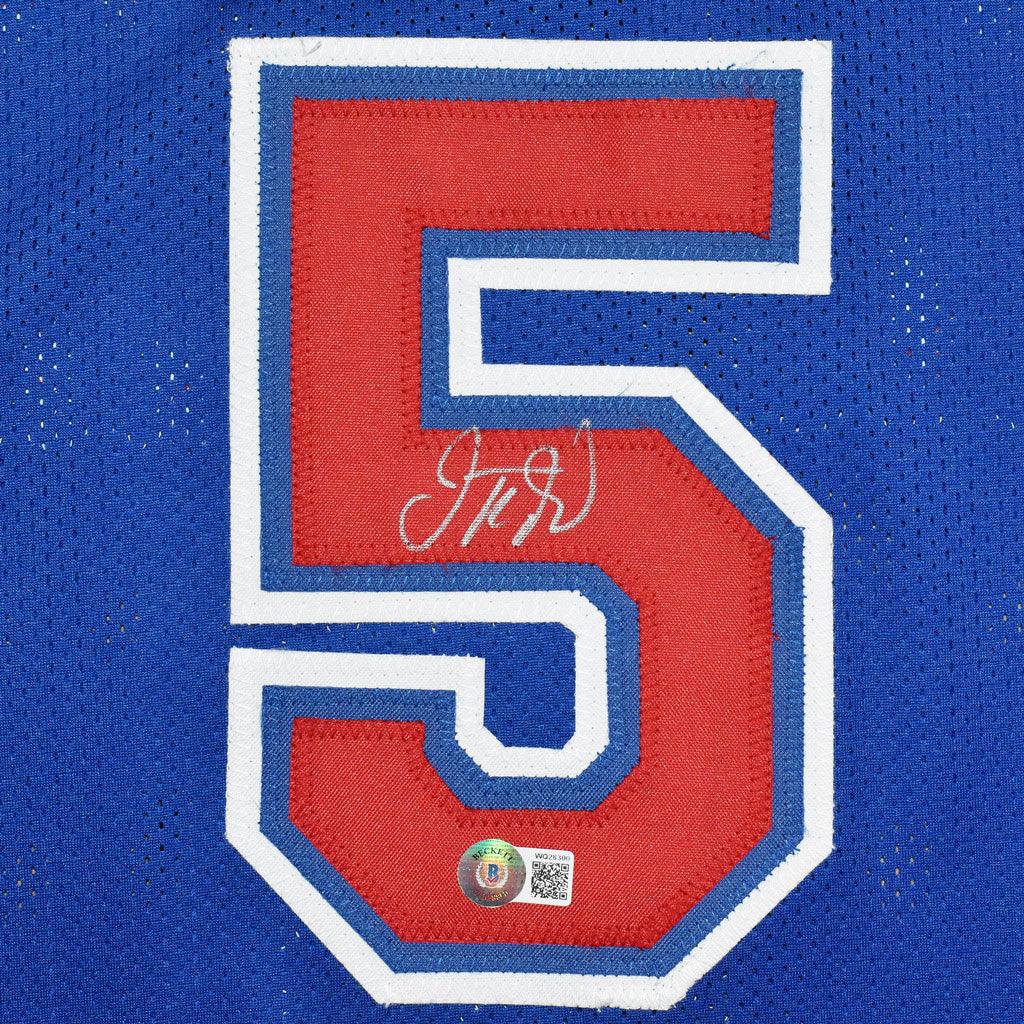 Jason Kidd Autographed New Jersey (Blue #5) Custom Jersey - JSA