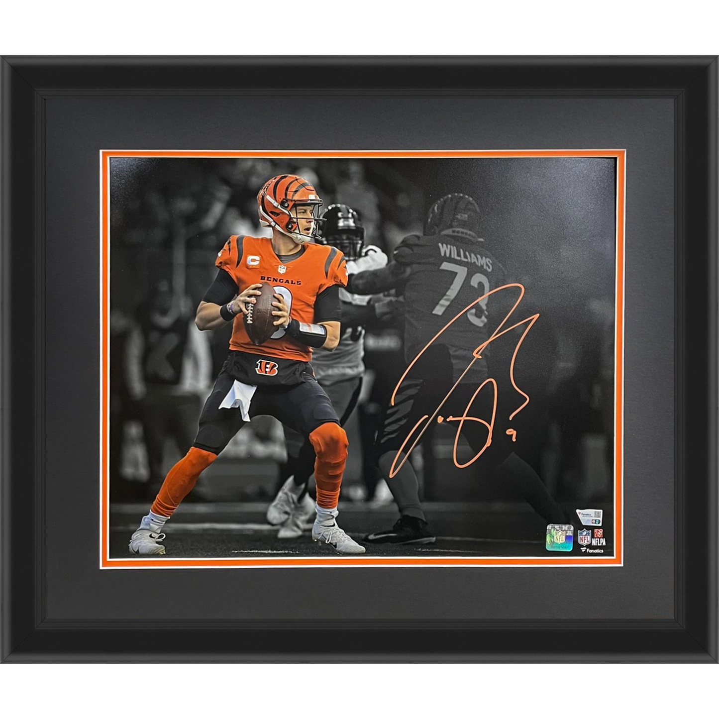 Joe Burrow Autographed Cincinnati Bengals Deluxe Framed 16x20 Photo - Fanatics