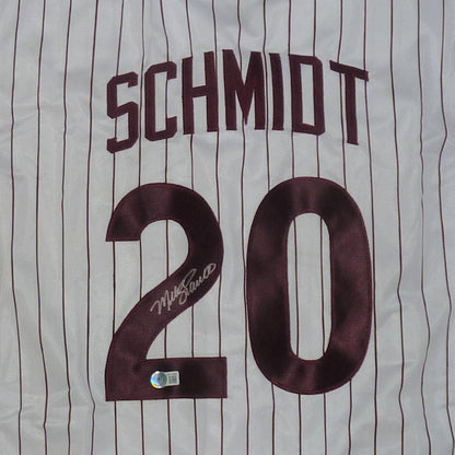 Mike Schmidt Autographed Philadelphia Phillies (White Pinstripe #20) Jersey - JSA