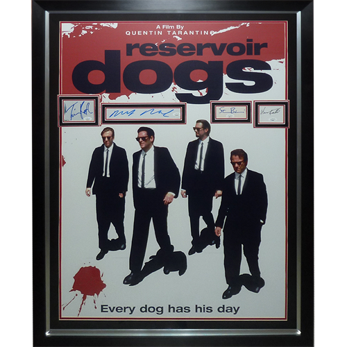 Reservoir Dogs Full-Size Movie Poster Deluxe Framed with 4 Cast Autographs JSA