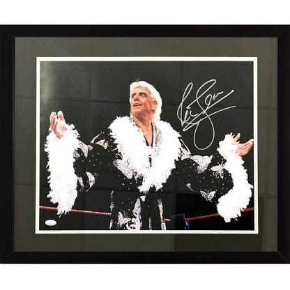 Ric Flair Autographed Wrestling (Black Robe Horizontal) Deluxe Framed 16x20 Photo - JSA