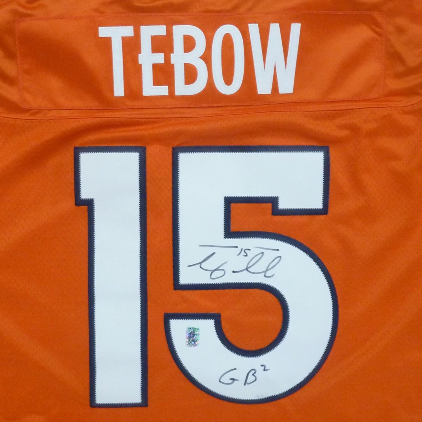 Tim Tebow Autographed Denver Broncos (Orange #15) Custom Jersey Tebow Holo