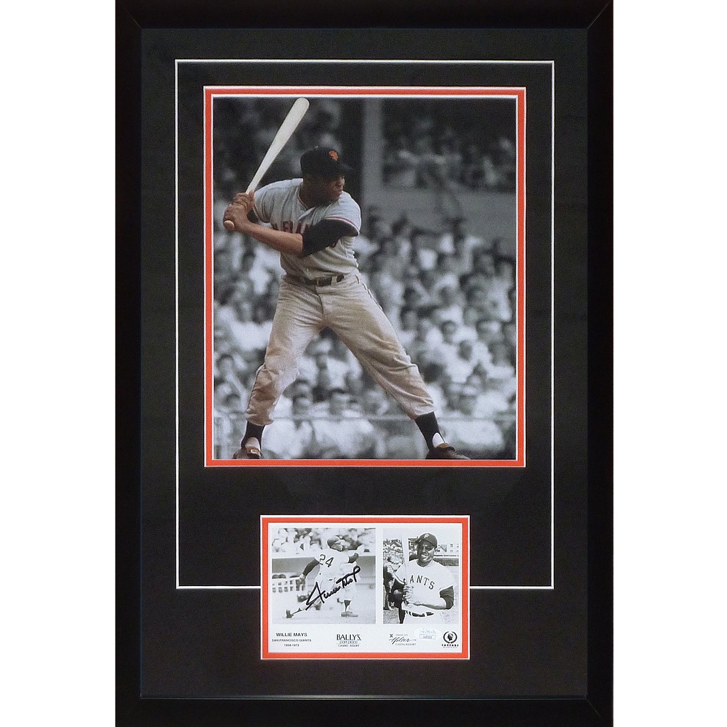 Willie Mays Autographed San Francisco Giants (Spotlight) 11x14 Deluxe Framed with Signature Below - JSA