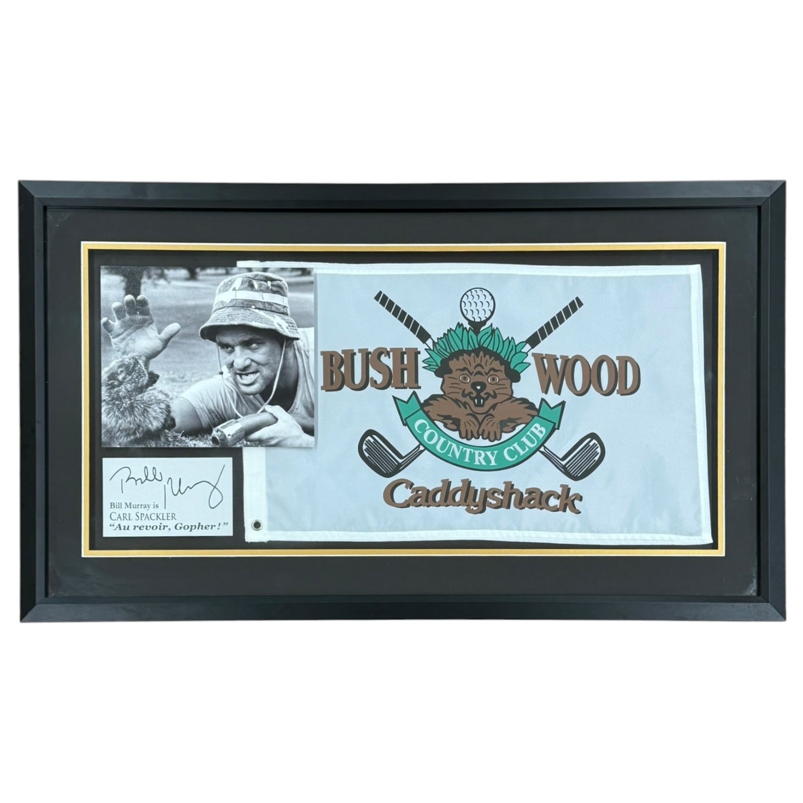 Bushwood Country Club Caddyshack Deluxe Framed Golf Pin Flag with Photo - Unsigned