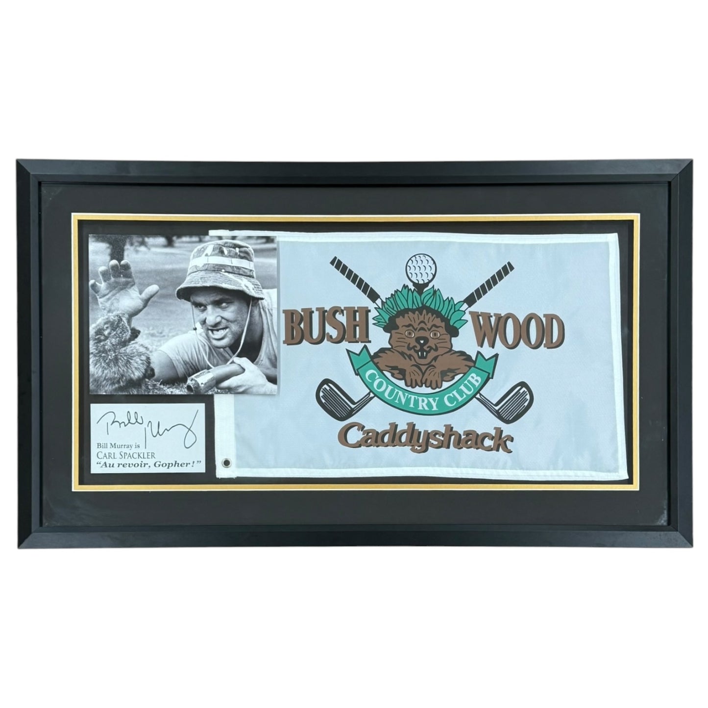 Bushwood Country Club Caddyshack Deluxe Framed Golf Pin Flag with Photo - Unsigned