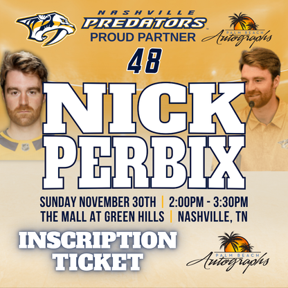NICK PERBIX AUTOGRAPH EVENT - Nashville (The Mall at Green Hills) In-Store Public Signing - November 30th, 2025