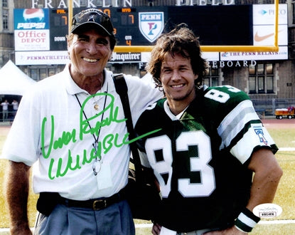Vince Papale Autographed Philadelphia Eagles (with Mark Wahlberg) 8x10 Photo w/ "Invincible" - JSA