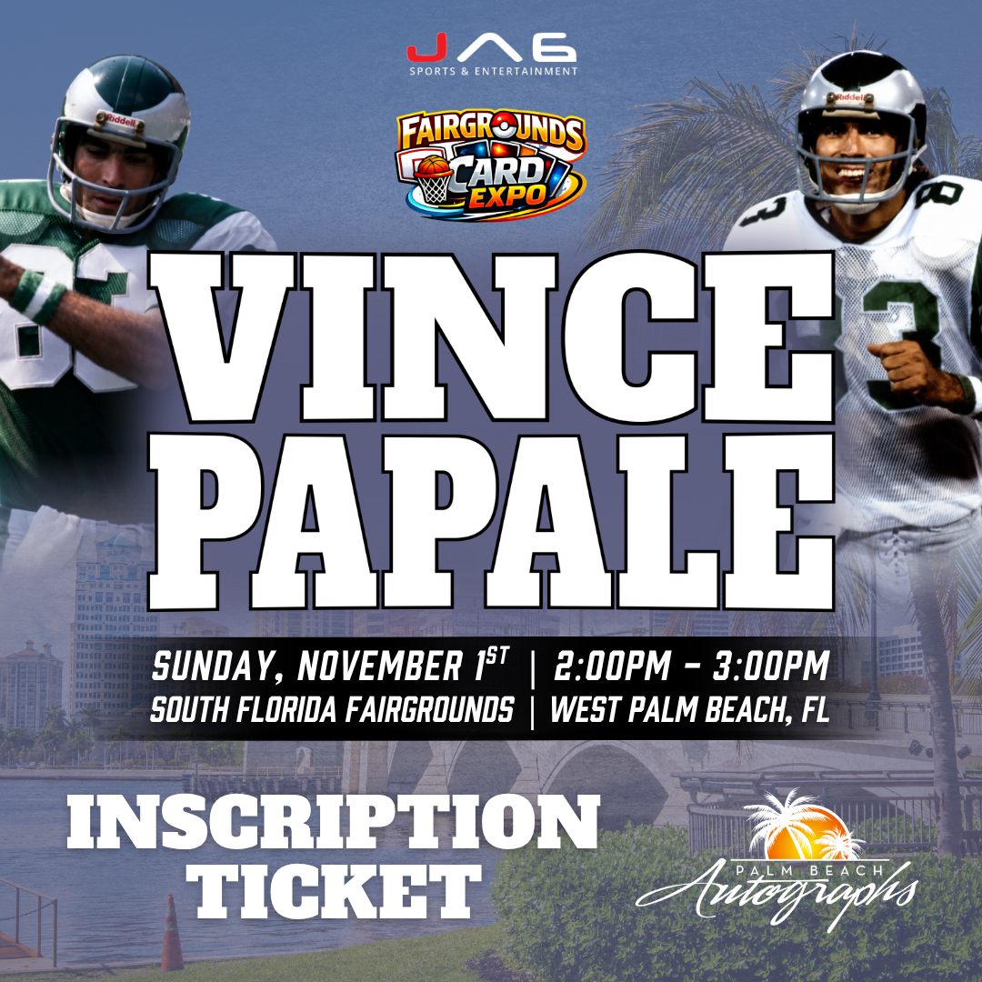 VINCE PAPALE Philadelphia Eagles "Invincible" In-Person Autograph Event at Fairgrounds Card Expo Public Signing Event - November 1st, 2026