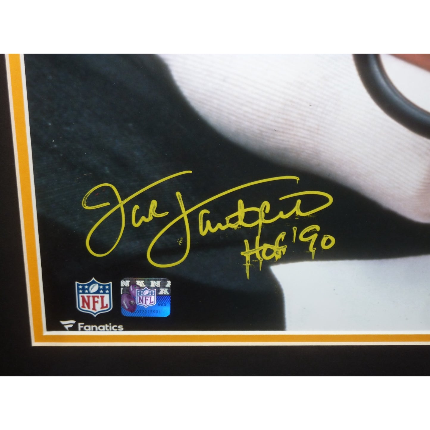 Jack Lambert Autographed Pittsburgh Steelers (Teeth Shot) Deluxe Framed 16x20 Photo w/ "HOF 90" - Lambert Holo
