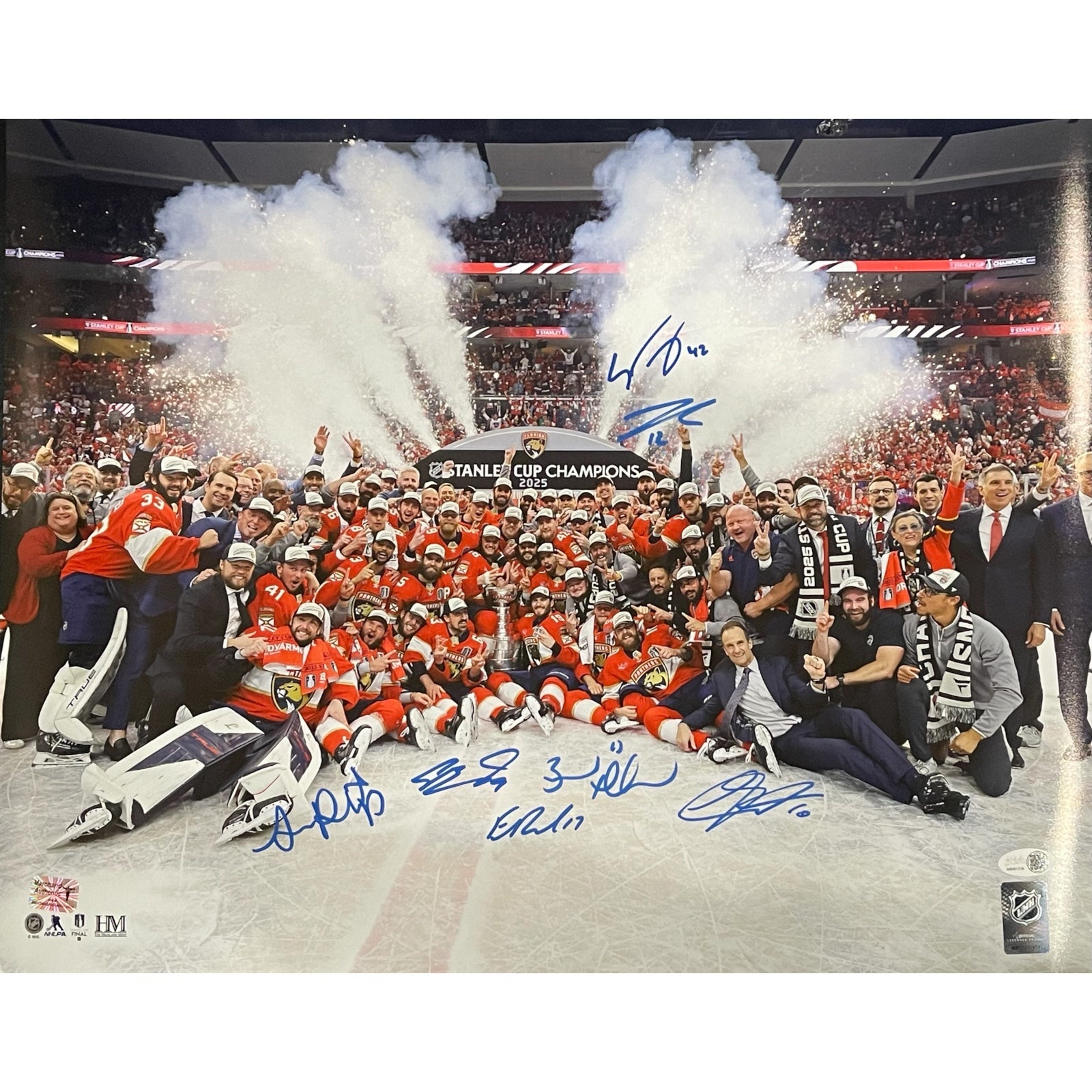 Florida Panthers 2025 Stanley Cup Champions Team Autographed 16x20 Photo JSA
