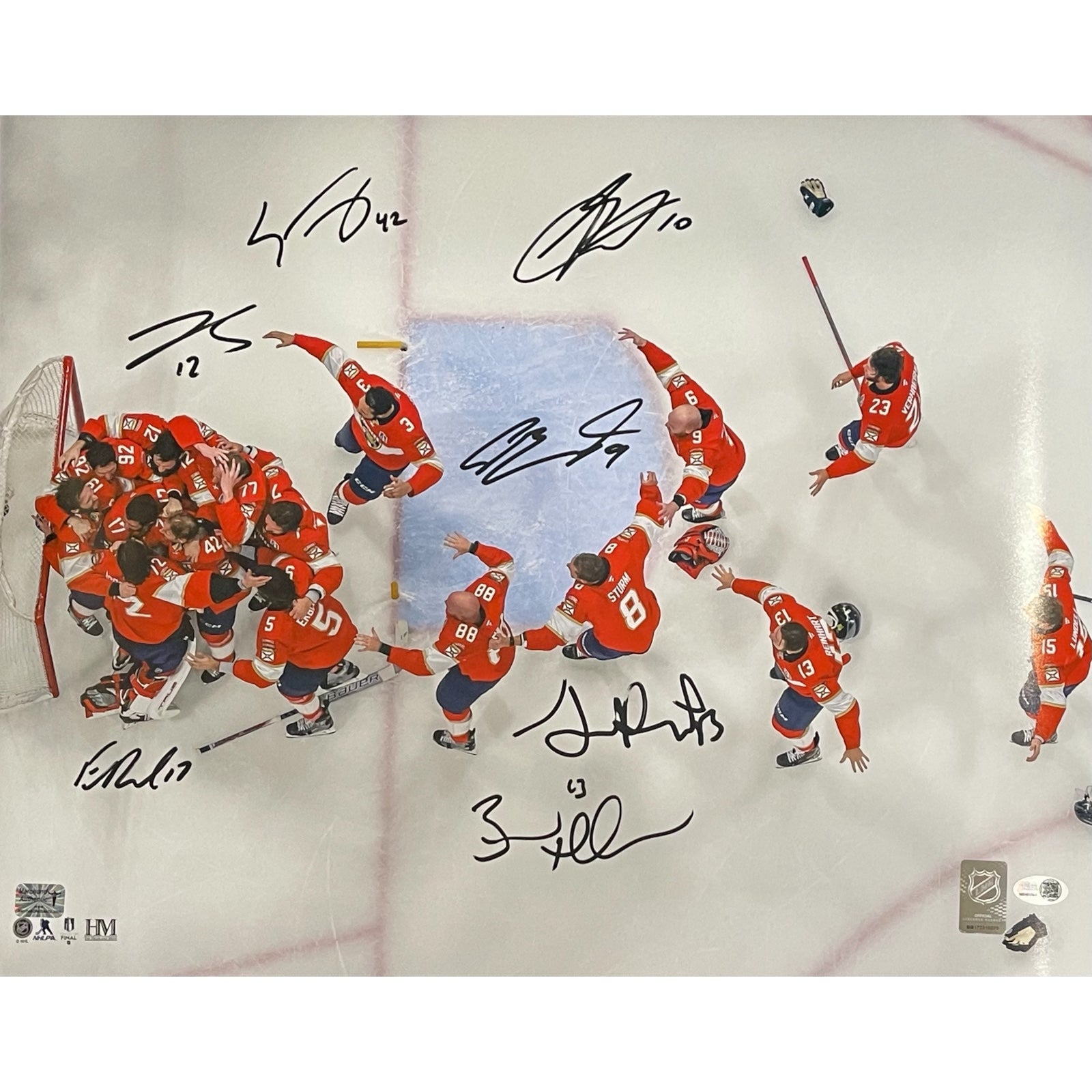Florida Panthers 2025 Stanley Cup Champions Team Celebration Autographed 16x20 Photo JSA