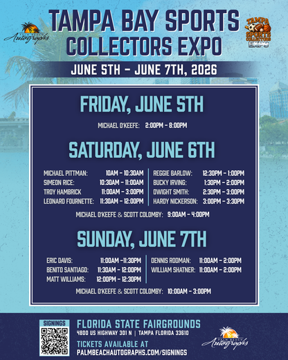 DENNIS RODMAN Chicago Bulls In-Person Autograph Event at Tampa Bay Sports Collectors Expo Public Signing Event - June 7th, 2026