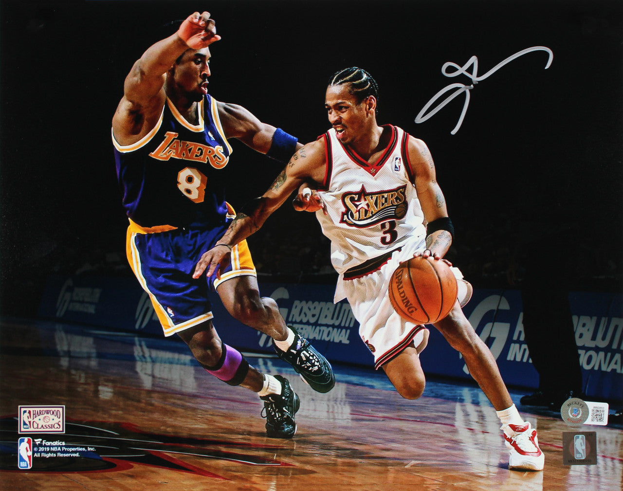 Allen Iverson Autographed Philadelphia 76ers (vs Kobe) 11x14 Photo - Beckett