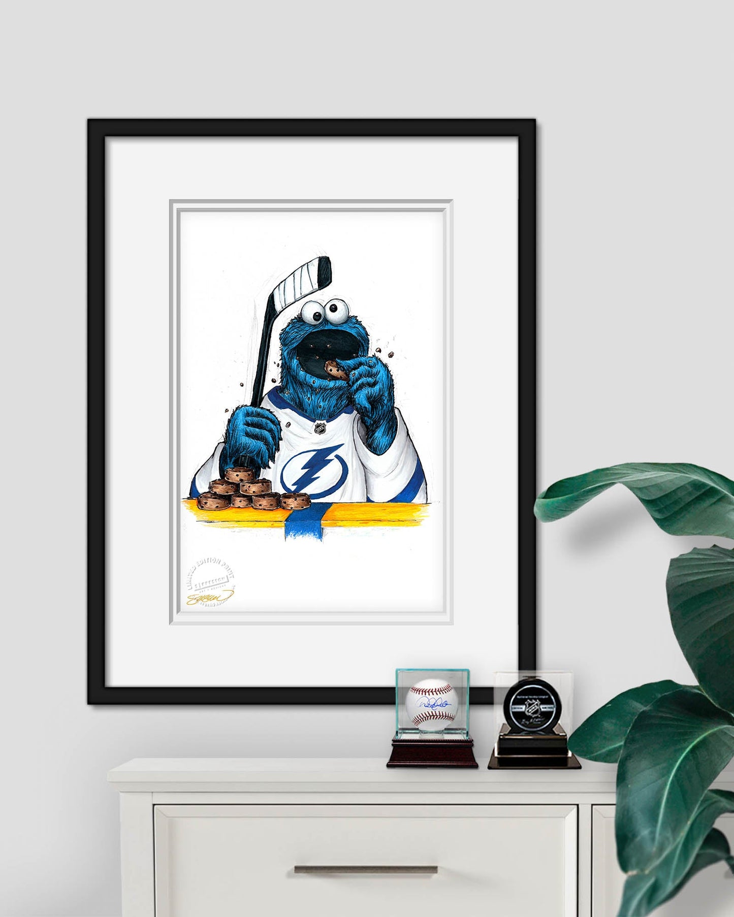 Cookie Monster x NHL Lightning Limited Edition Art Print