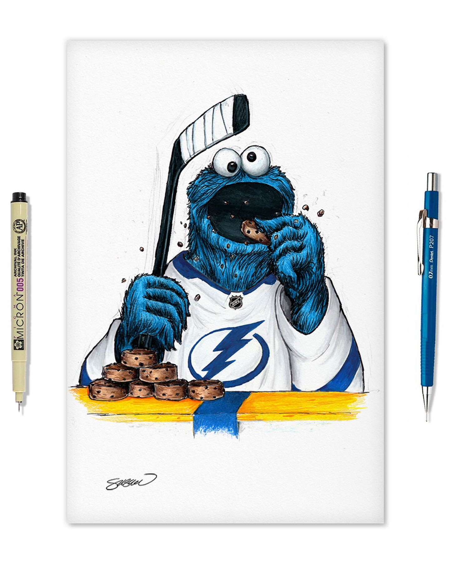Cookie Monster x NHL Lightning Limited Edition Art Print