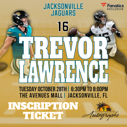 TREVOR LAWRENCE AUTOGRAPH EVENT - Jacksonville (The Avenues Mall) In-Store Public Signing - October 28th, 2025
