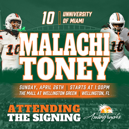 MALACHI TONEY AUTOGRAPH EVENT - WELLINGTON (The Mall at Wellington Green) In-Store Public Signing - April 26th, 2026
