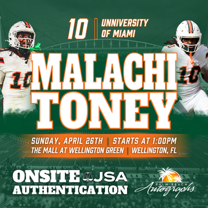 MALACHI TONEY AUTOGRAPH EVENT - WELLINGTON (The Mall at Wellington Green) In-Store Public Signing - April 26th, 2026