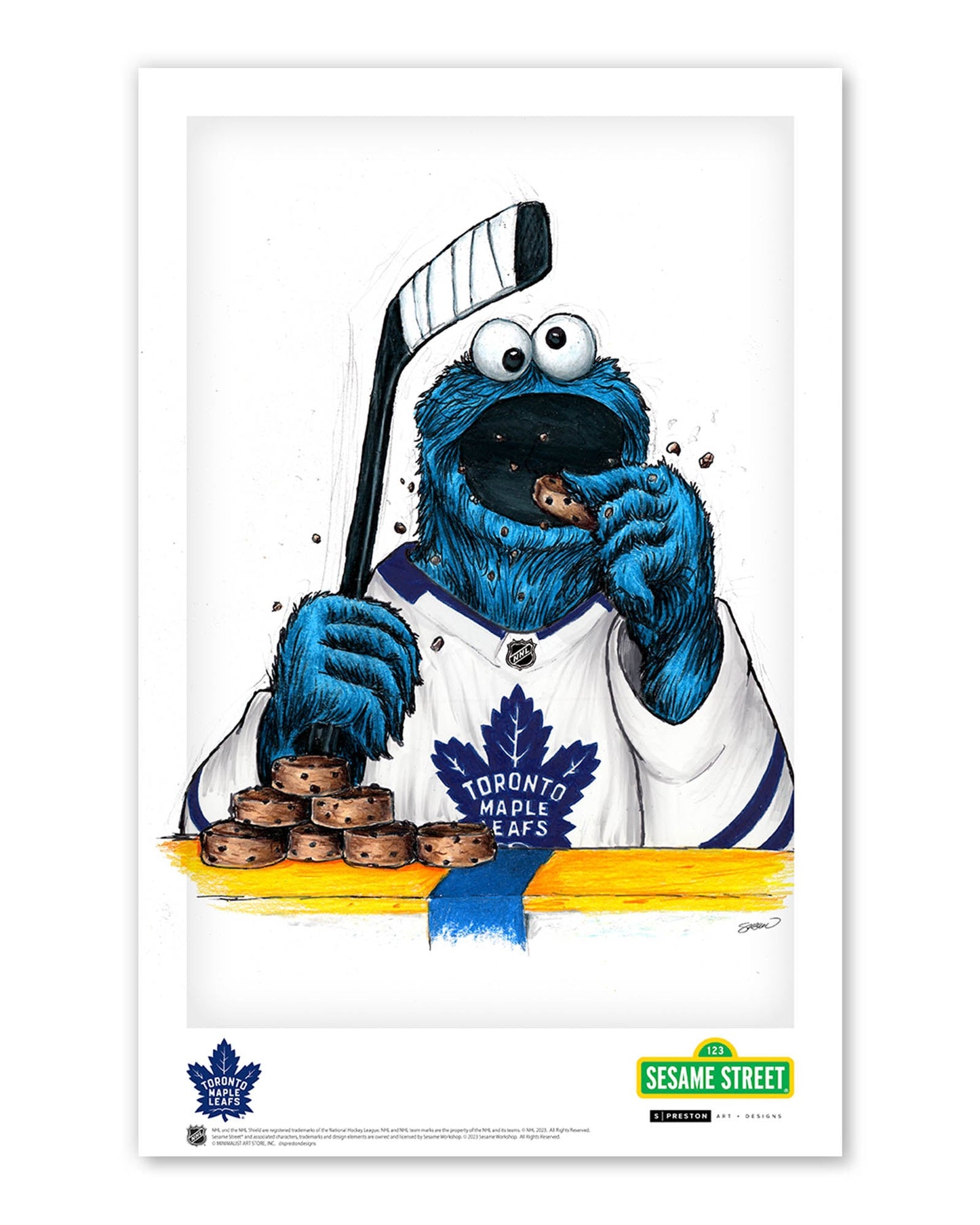 Cookie Monster x NHL Maple Leafs  Limited Edition Art Print