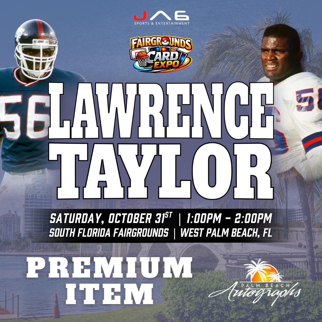 LAWRENCE TAYLOR New York Giants In-Person Autograph Event at Fairgrounds Card Expo Public Signing Event - October 31st, 2026
