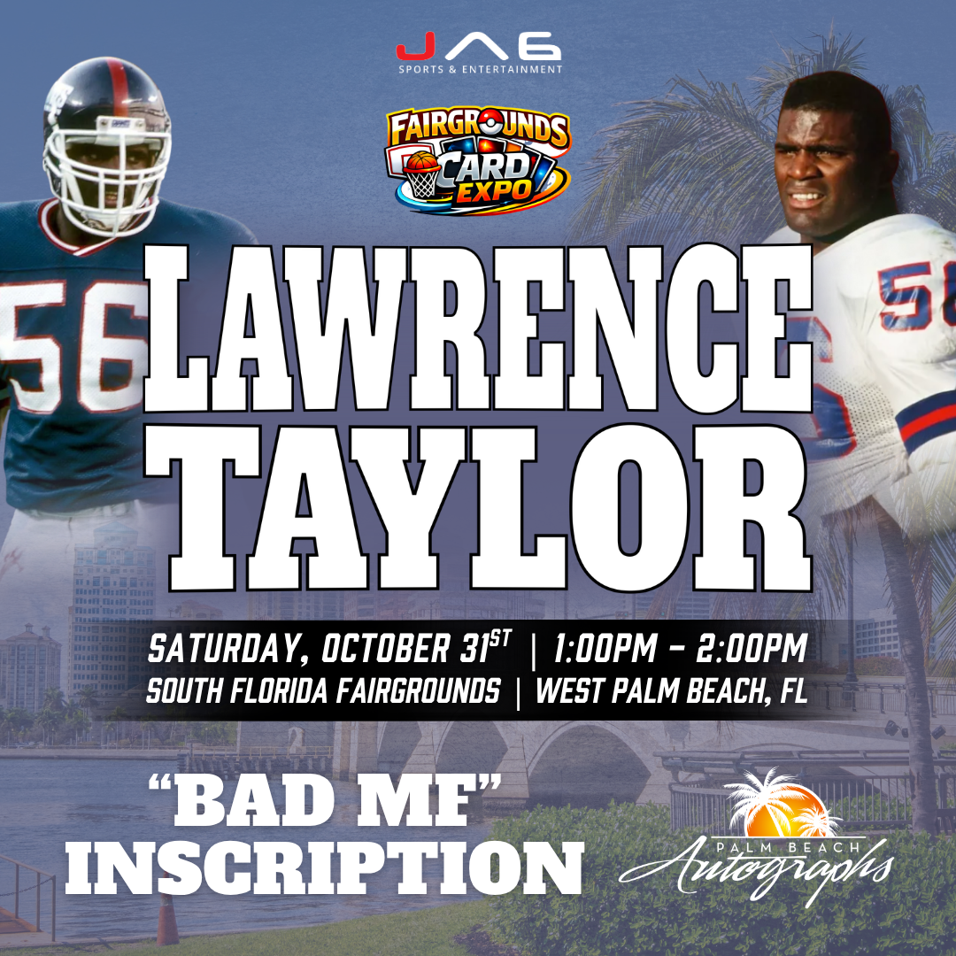 LAWRENCE TAYLOR New York Giants In-Person Autograph Event at Fairgrounds Card Expo Public Signing Event - October 31st, 2026