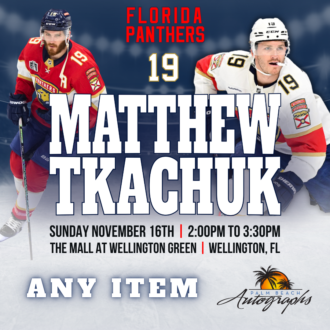 MATTHEW TKACHUK AUTOGRAPH EVENT - Wellington (The Mall at Wellington Green) In-Store Public Signing - November 16th, 2025