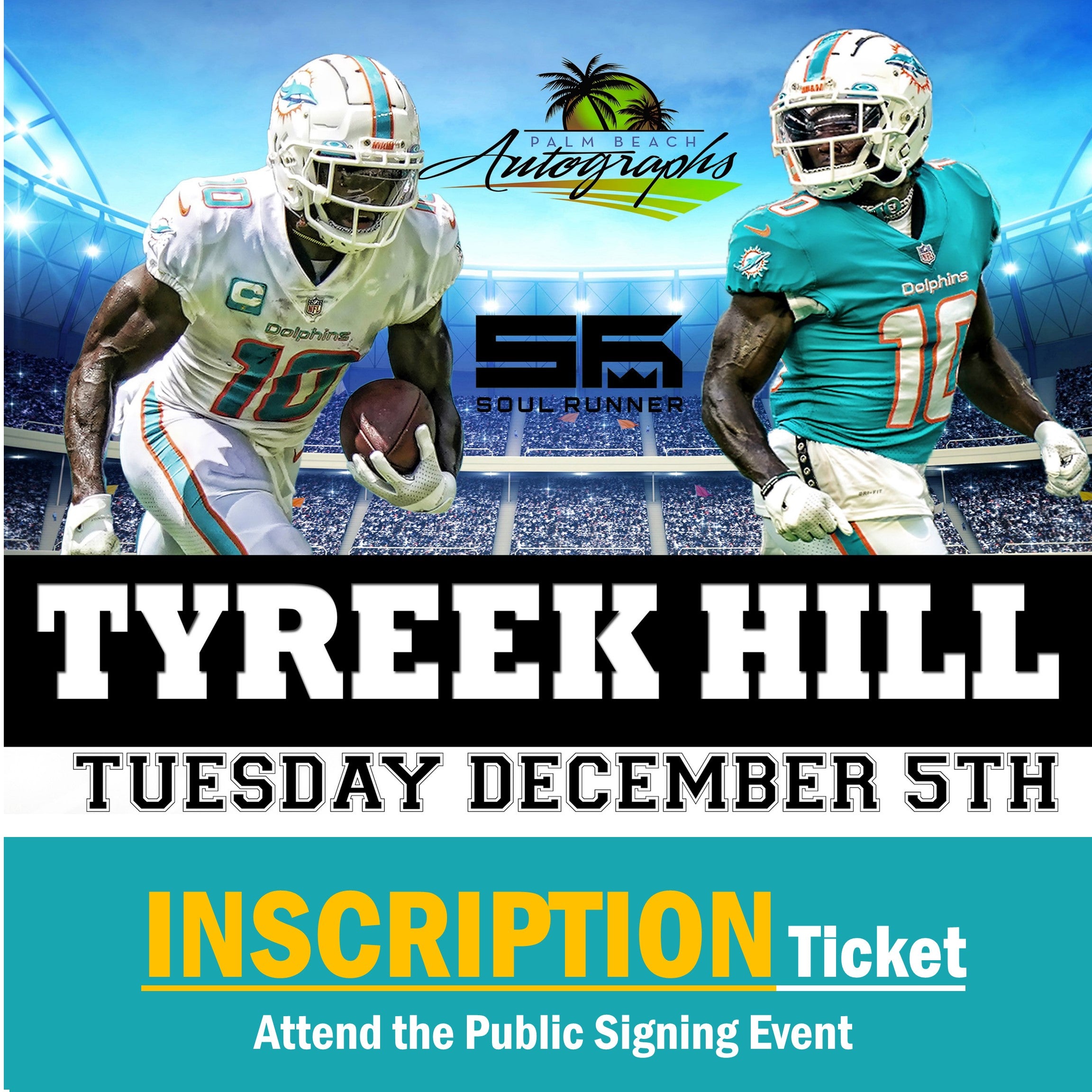TYREEK HILL INSCRIPTION - Wellington In-Store Public Signing - December 5, 2023