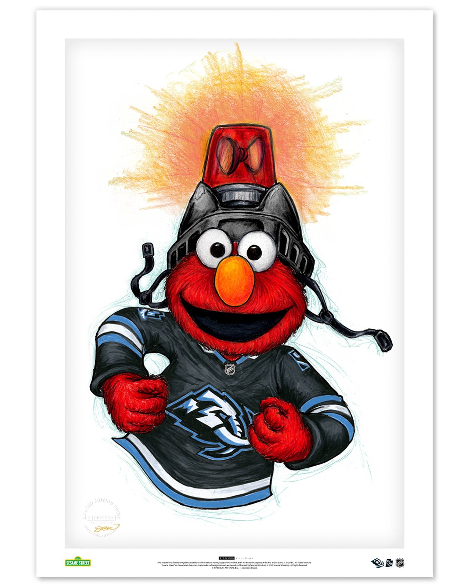 Elmo Loves Goals! x NHL Mammoth Limited Edition Art Print
