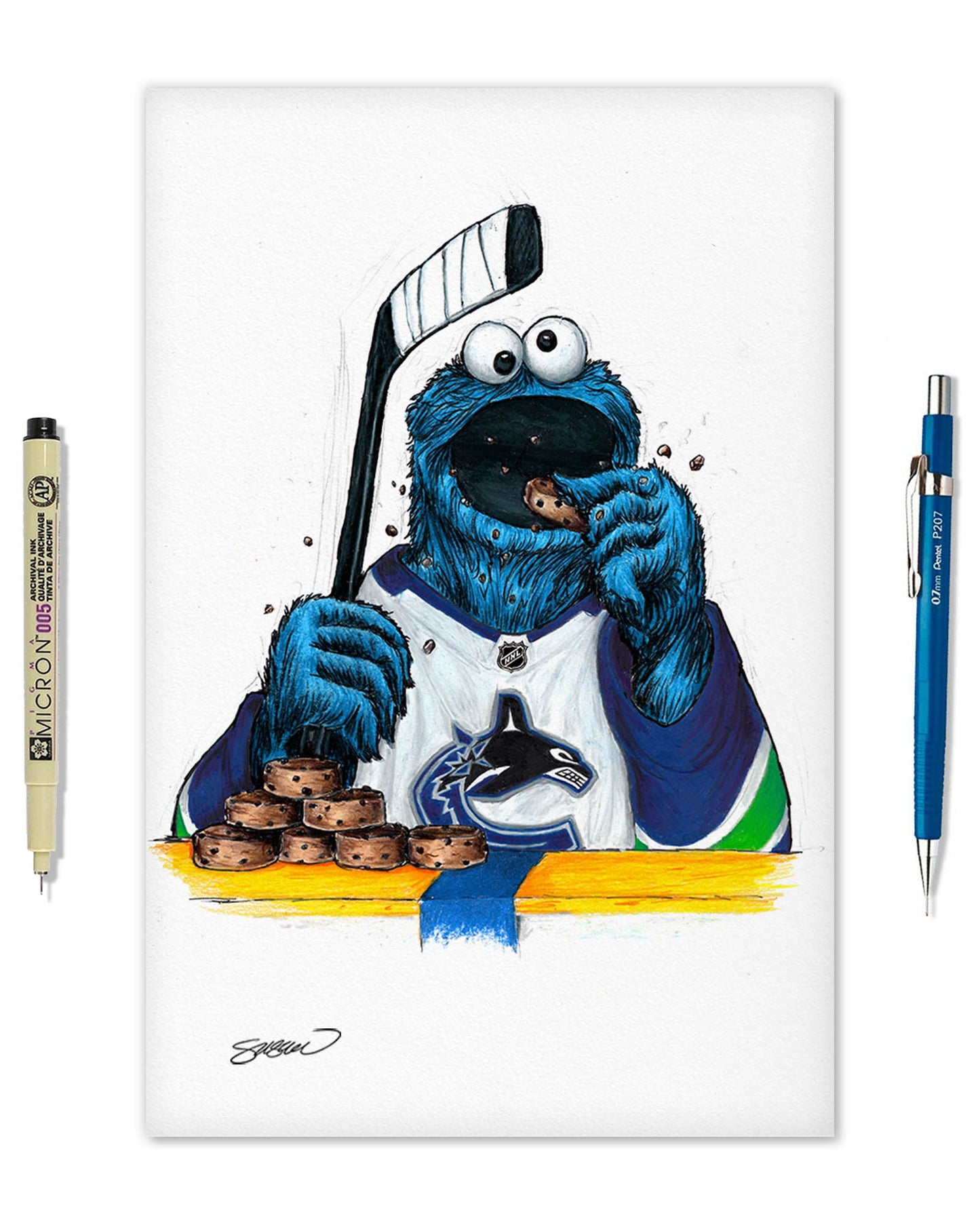 Cookie Monster x NHL Canucks Limited Edition Art Print