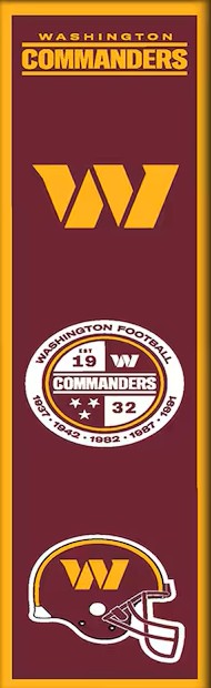Washington Commanders Logo Evolution Heritage Banner