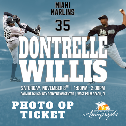 DONTRELLE WILLIS AUTOGRAPH EVENT - PALM BEACH CARD SHOW Public Signing - November 8th, 2025