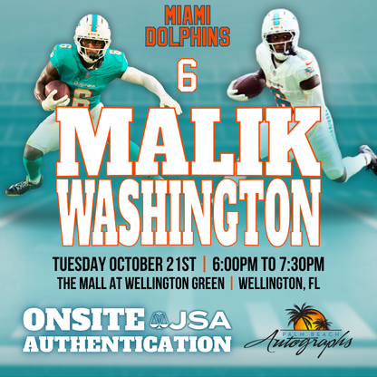 MALIK WASHINGTON AUTOGRAPH EVENT - Wellington (The Mall at Wellington Green) In-Store Public Signing - October 21st, 2025
