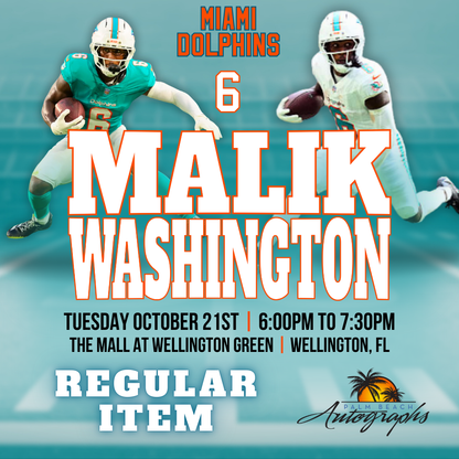 MALIK WASHINGTON AUTOGRAPH EVENT - Wellington (The Mall at Wellington Green) In-Store Public Signing - October 21st, 2025