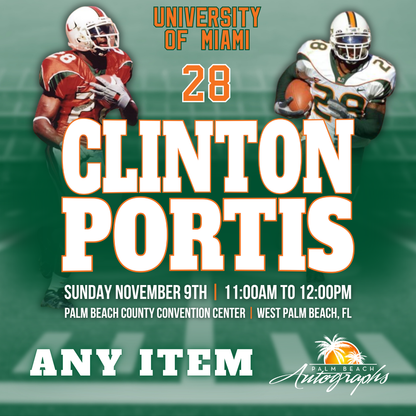 CLINTON PORTIS AUTOGRAPH EVENT - PALM BEACH CARD SHOW Public Signing - November 9th, 2025