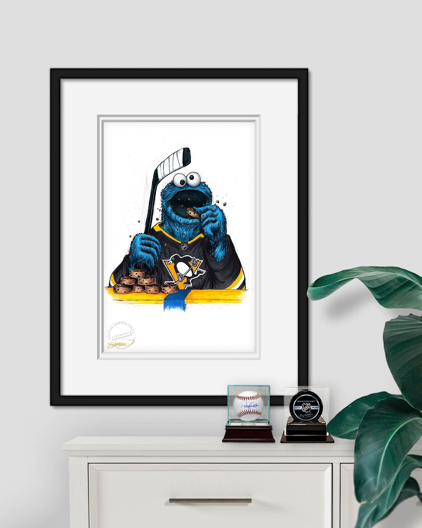 Cookie Monster x NHL Penguins Limited Edition Art Print