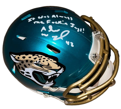 Andrew Wingard Autographed Jacksonville Jaguars (FLASH Alternate) Mini Helmet w/ "It was Always the Fuckin Jags"