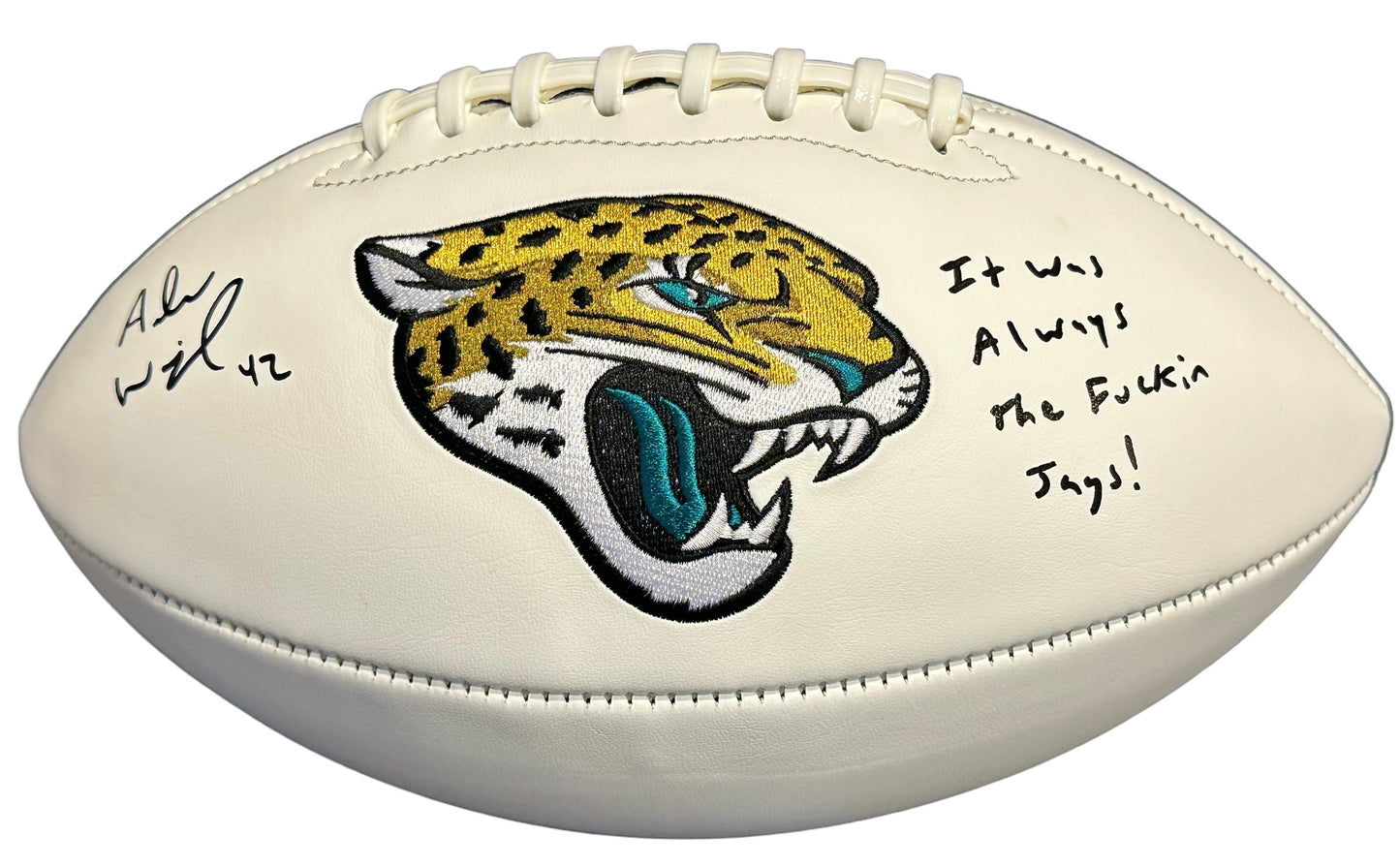 Andrew Wingard Autographed Jacksonville Jaguars Logo Football w/ "It was Always the Fuckin Jags"