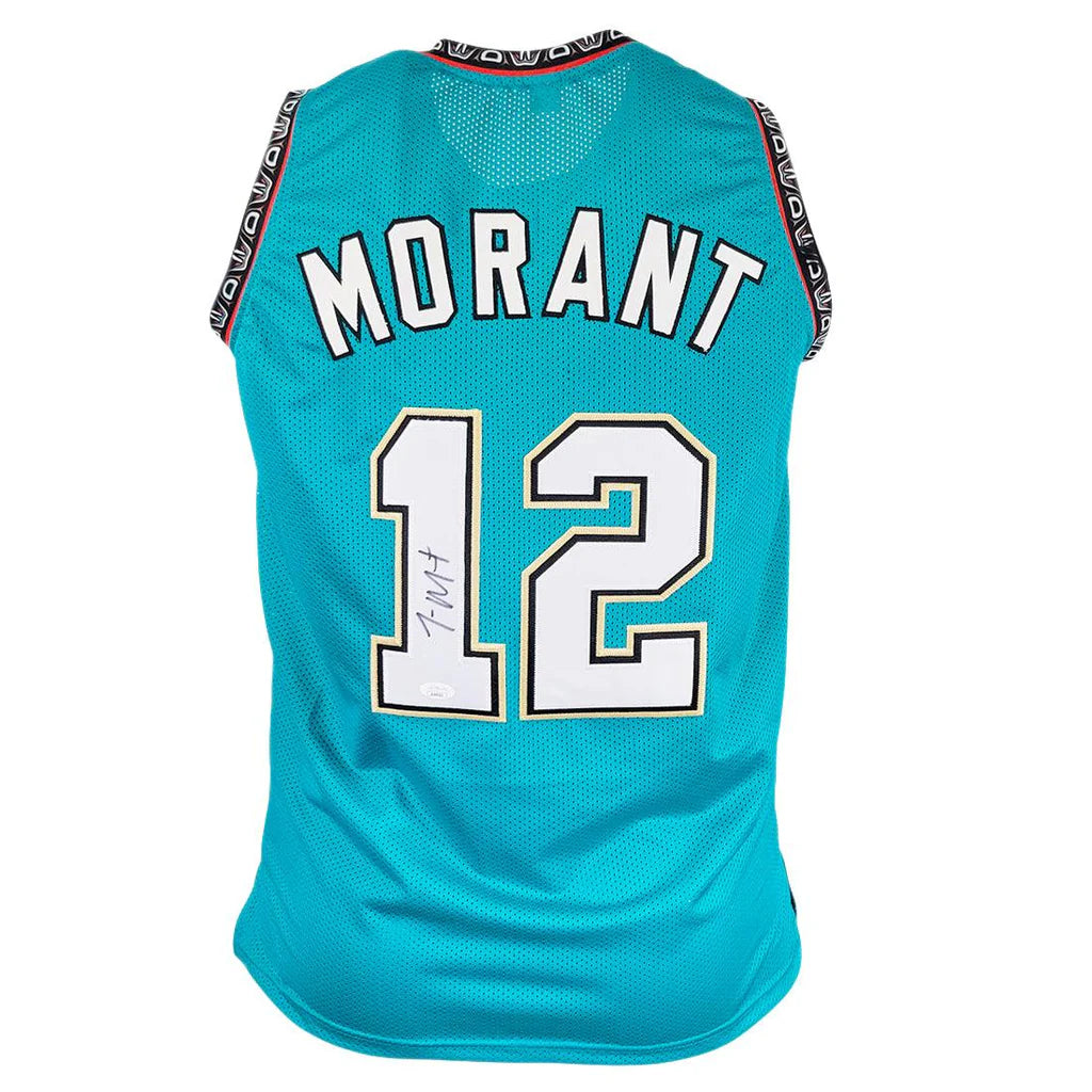 Ja Morant Autographed Memphis (Teal #12) Custom Jersey - Beckett