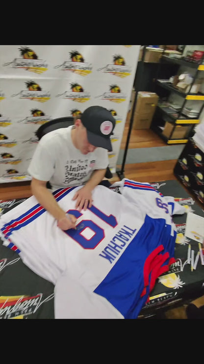 Matthew Tkachuk Autographed USA White 19 Custom Stitched Hockey Jersey - JSA