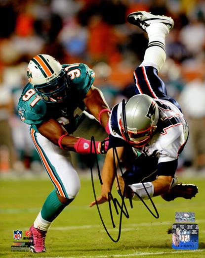 Cameron Wake Autographed Miami Dolphins (Throwing Brady) 8x10 Photo