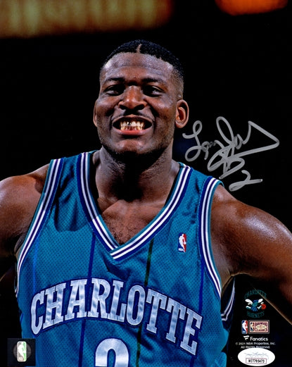 Larry Johnson Autographed Charlotte Hornets 8x10 Photo - JSA