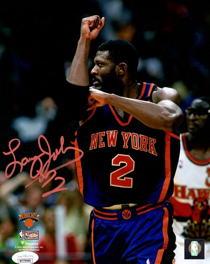Larry Johnson Autographed New York Knicks (Big L) 8x10 Photo - JSA
