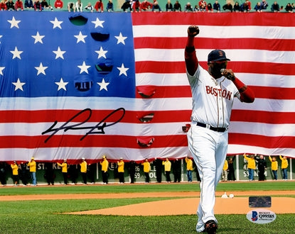 David Ortiz Autographed Boston Red Sox (Boston Strong Speech) 8x10 Photo - Beckett