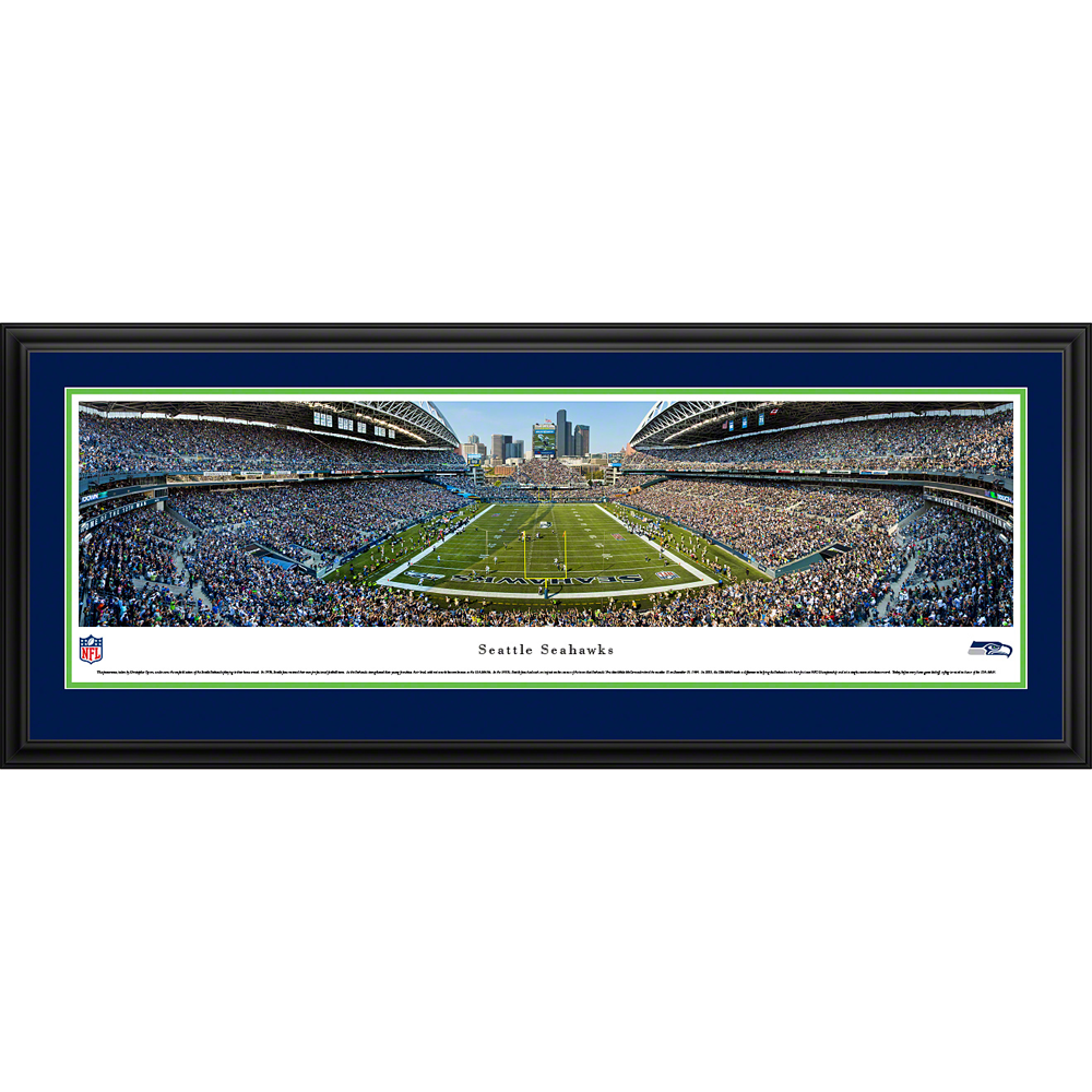 Seattle Seahawks (End Zone) Deluxe Framed Stadium Panoramic