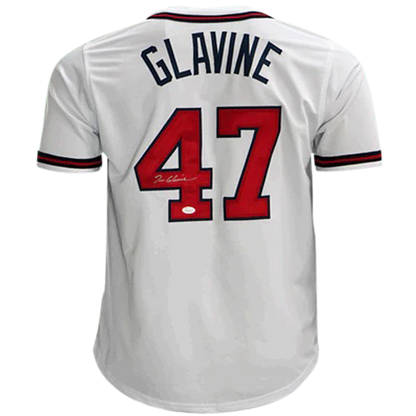 Tom Glavine Autographed Atlanta (White #47) Custom Jersey - Radtke